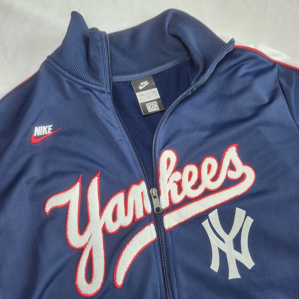 New York Yankees cooperstown Nike track‎ jacket fullzip men XL navy/red